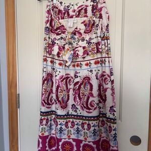 NWOT Caroline Constas Linen Blend Crop Top & Maxi Skirt Set S